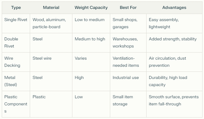 Kev sib piv ntawm txawv boltless shelving